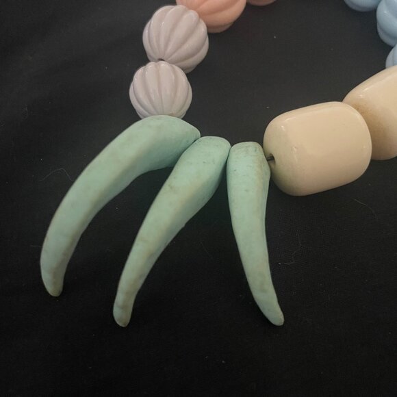 cute bracelet with polymer clay handmade beads and retro acrylic beads - Picture 4 of 5